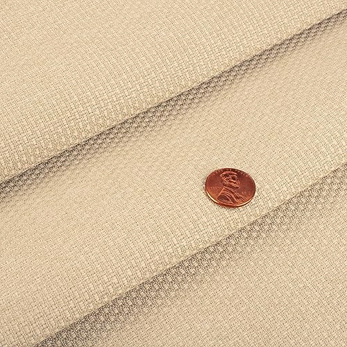 Tela para tapicería de lino sintético sólido de 55 pulgadas de ancho, color beige Perry (Ostra), 1 yarda