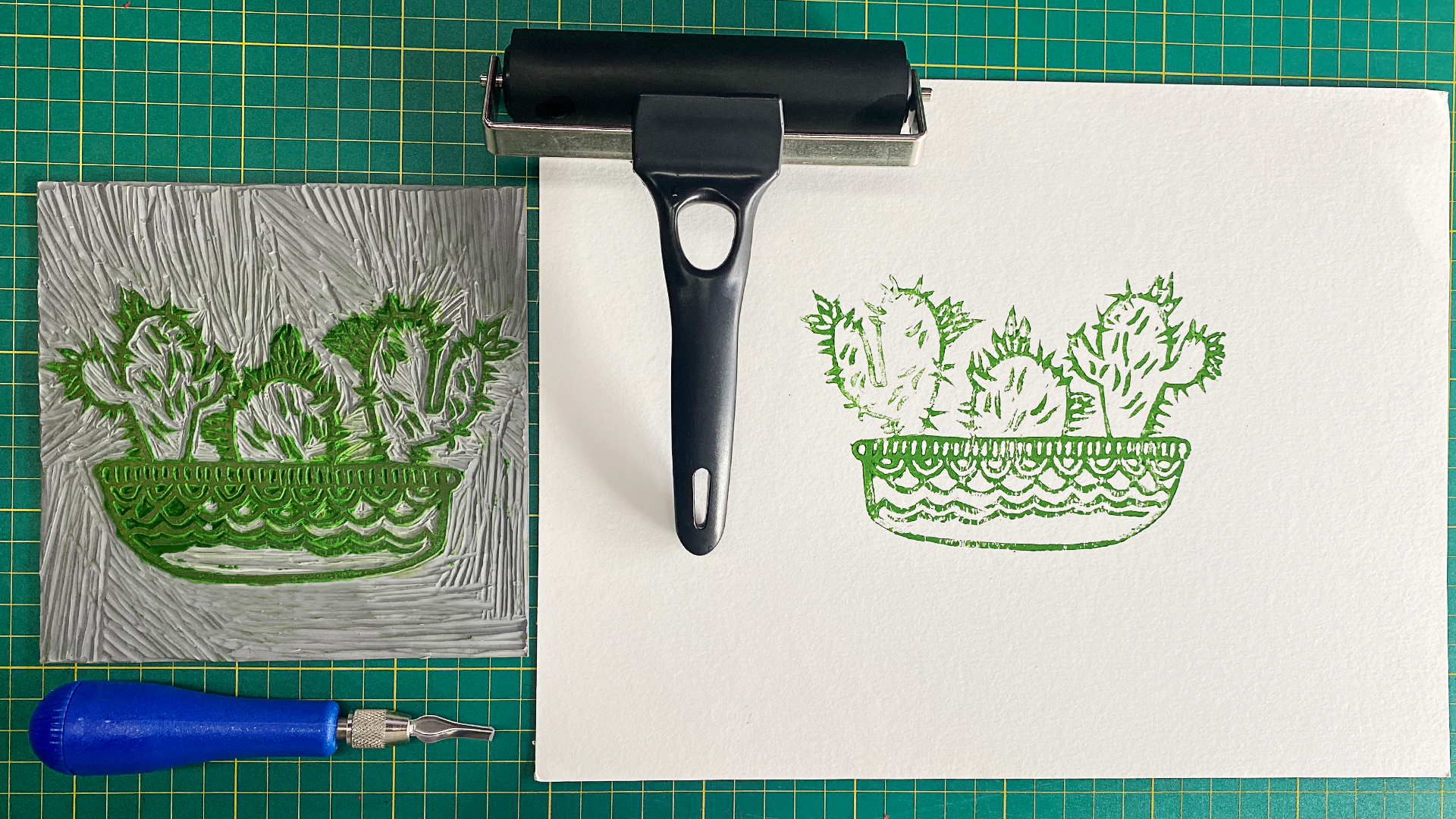 Falling In Art Soft Linoleum Carving Block, Linocut Block For Printmaking, 8 Inches By 10 Inches, Gray, 2-Pack - Foto 11