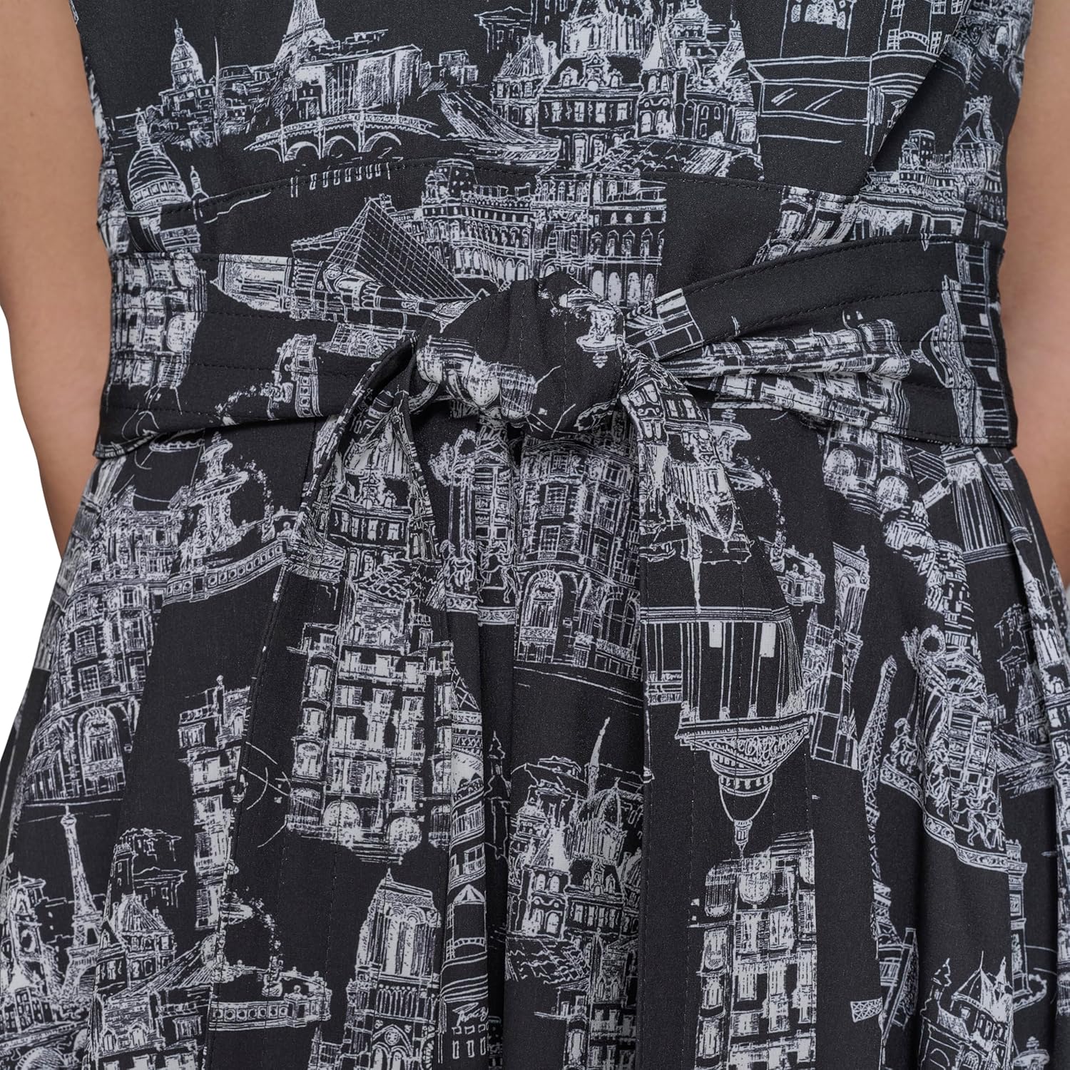 Karl Lagerfeld Womens Short Sleeve Surplice Neck Faux Wrap Belted Mini Dress - Image 6