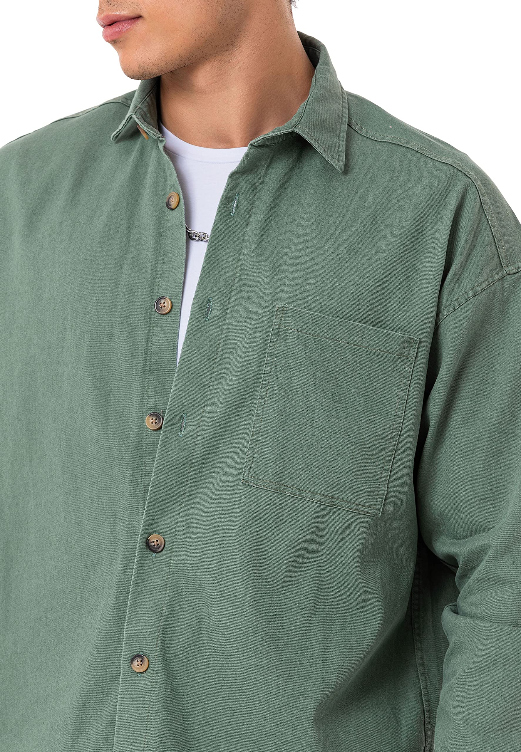 Redbridge Camicia jeans premium denim a maniche lunghe oversize
