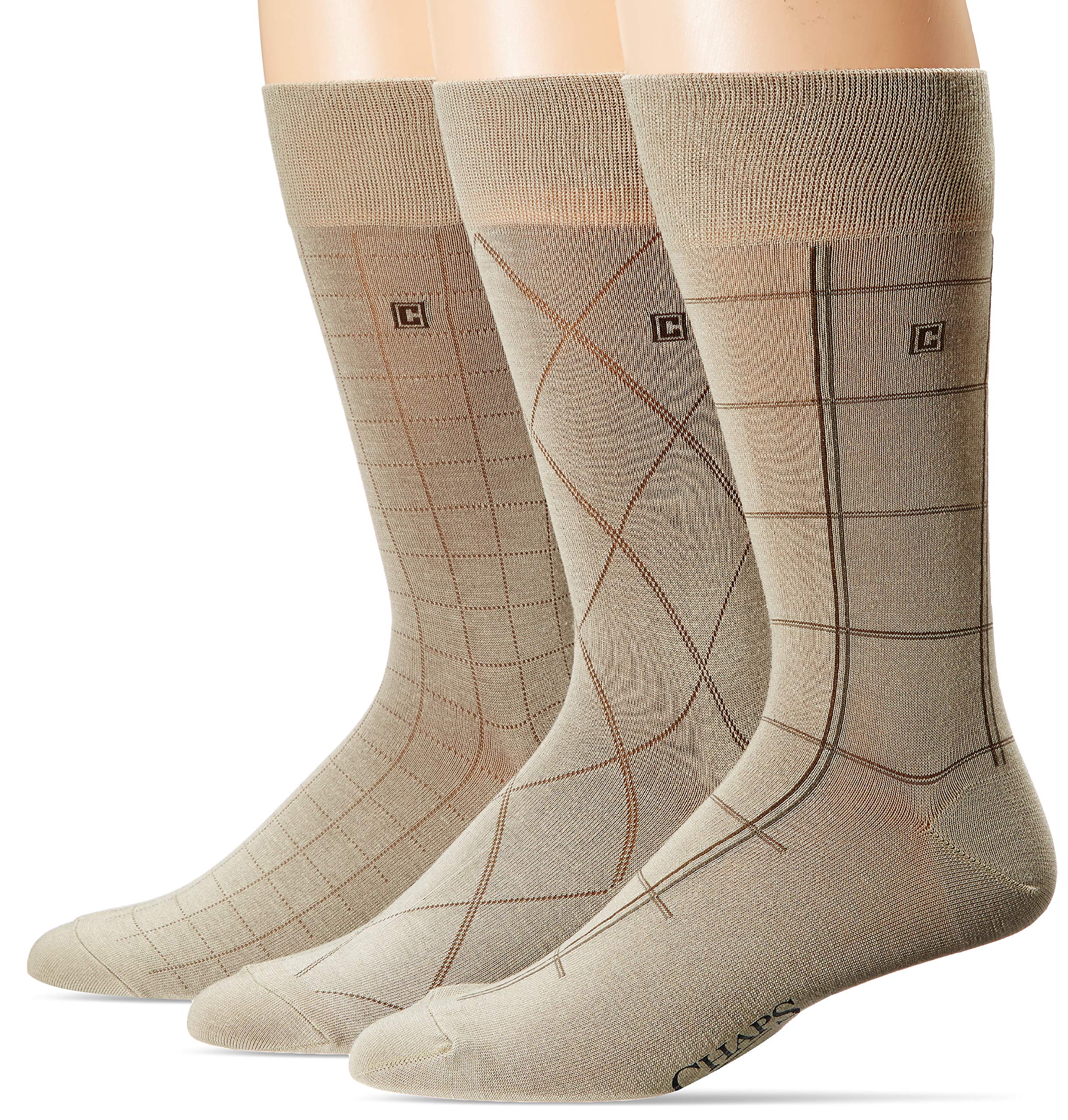 mens Assorted Classic Fashion Pattern Dress Crew Socks (3 Pack) Dress Sock