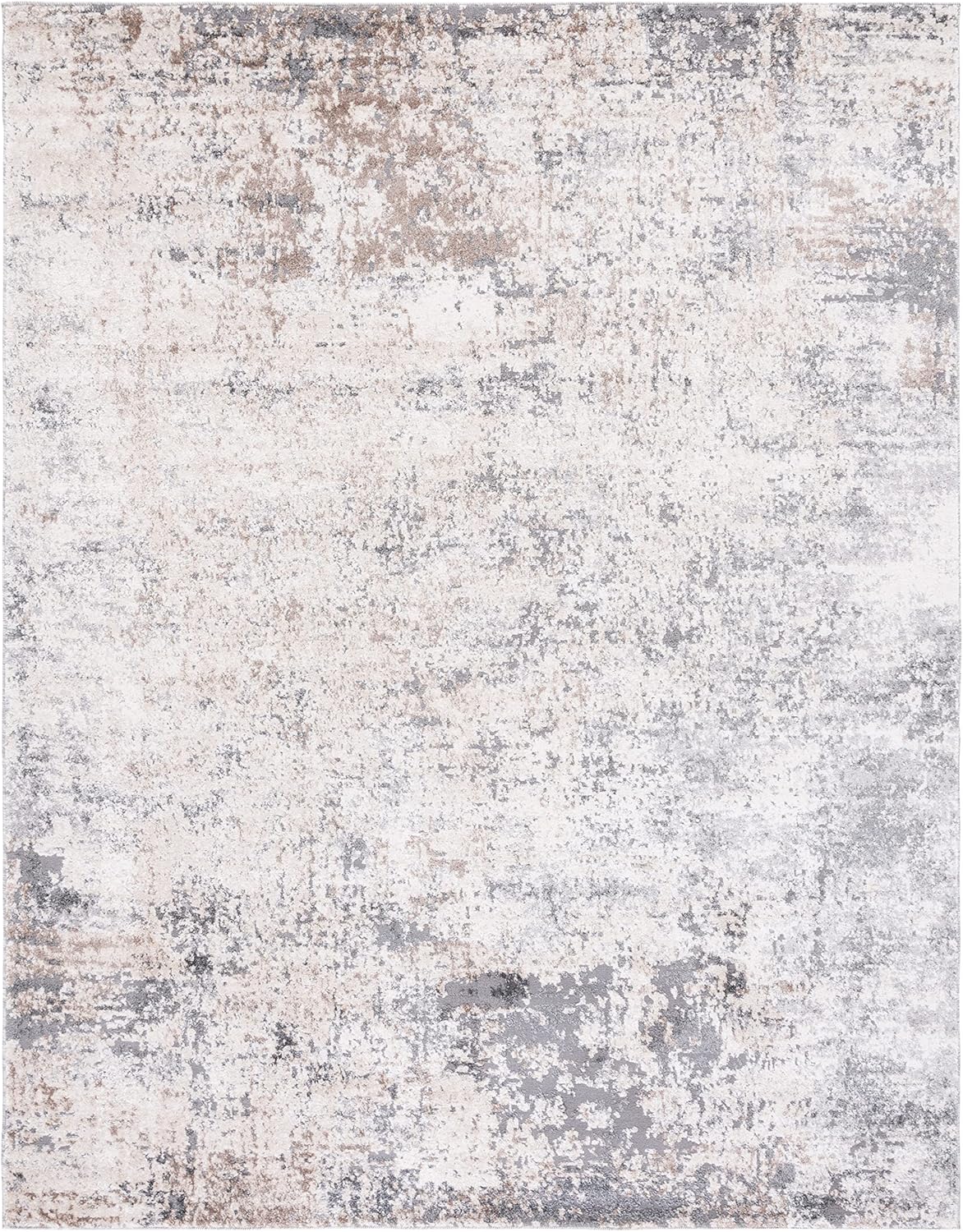 SAFAVIEH Aston Collection Area Rug - 9' x 12', Ivory & Grey, Modern Abstract Design, Non-Shedding & Easy Care, Ideal for High Traffic Areas in Living Room, Bedroom (ASN705A)