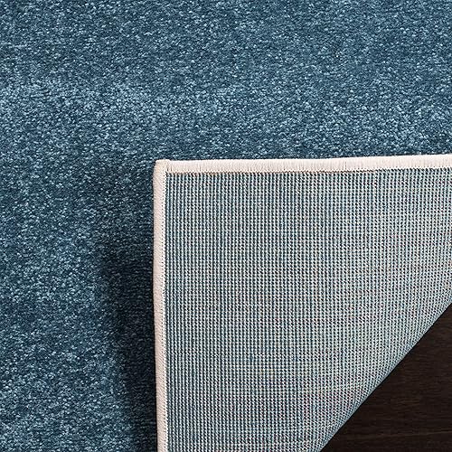 Miniatura 4 de SAFAVIEH Hollywood Collection - Alfombra decorativa de 4 x 6 pies, color azul pavo real y fucsia, diseño moderno de mediados de siglo, no desprende