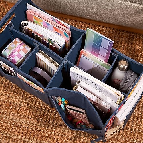 Miniatura 6 de Erin Condren Organizador grande de almacenamiento de acordeón, diseño inspirador. 2 bolsillos pequeños y 1 grande en ambos lados. Organización de