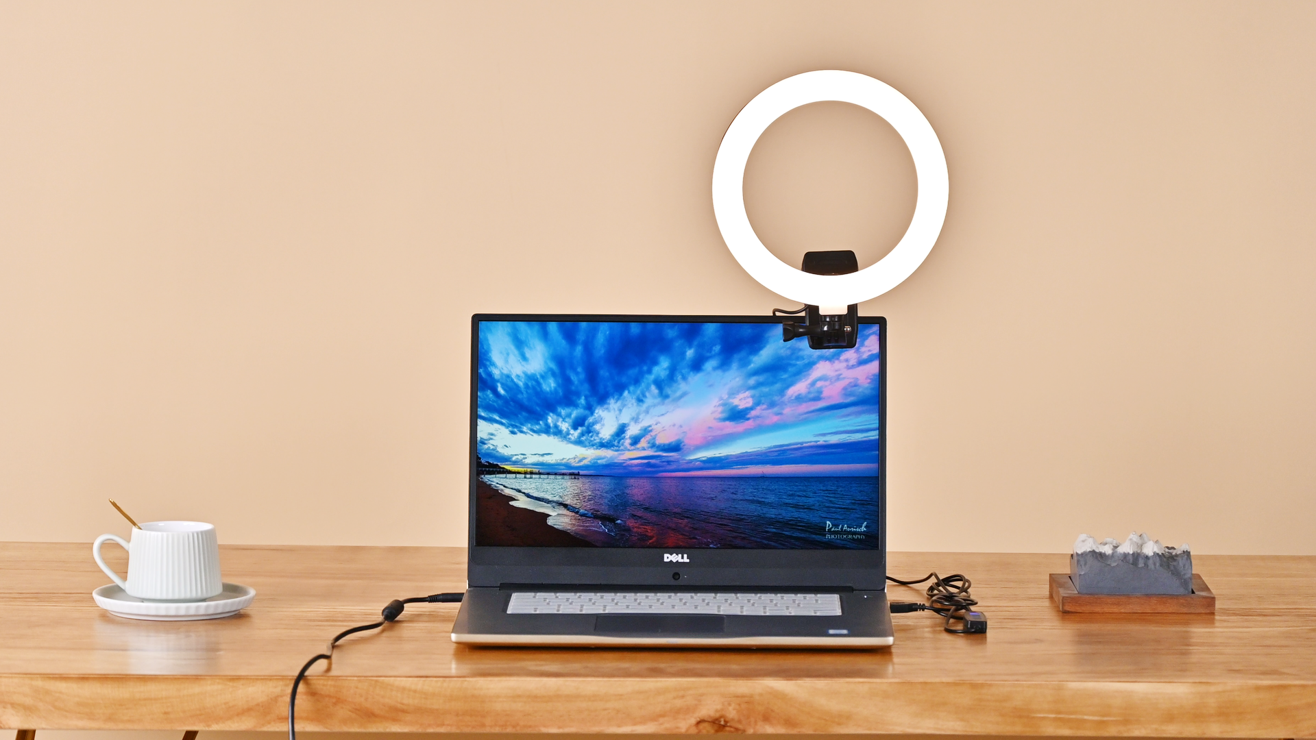 8" Ringlicht Laptop, Beleuchtung Videokonferenz Licht, Led Videoleuchte mit - USB-Kabelsteuerung, Klemmhalterung, Handy Stativ, für Fernarbeit, Fernunterricht, Live Streaming – Bild 8