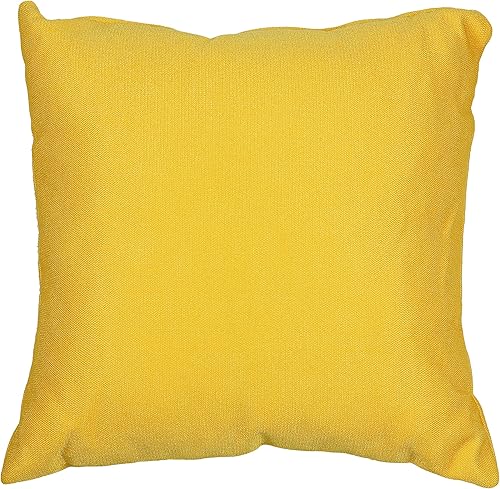 Cortesi Home Aimee - Almohada decorativa cuadrada de terciopelo suave con relleno, 16 x 16 pulgadas, color amarillo