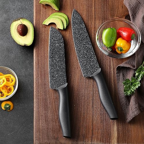 Miniatura 6 de Marco Almond KYA39 - Juego de cuchillos de cocina de 12 piezas, 6 cuchillos con 6 protectores de cuchillas, juego de cuchillos de acero inoxidable