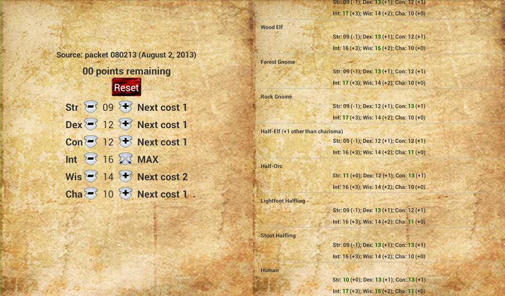 D&D Next Score Calculator - App on Amazon Appstore