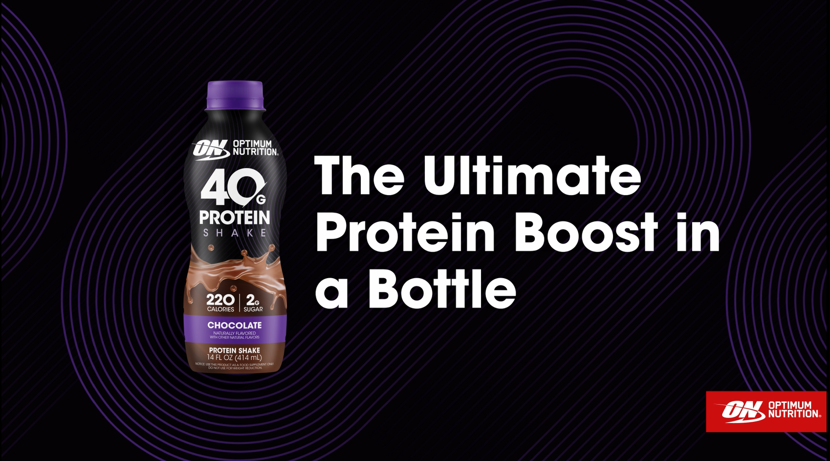 Optimum Nutrition 40g Protein Shake, 40g of Protein, Naturally Flavored, Complete Protein Drink, Chocolate, 14 Fl Oz, 12 Count (Pack of 1) (Packaging May Vary)
