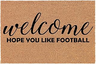 Doormat Natural Coco Coir Door Mat Welcome Hope You Like Football (30