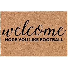 MIP Brand Doormat Natural Coco Coir Door Mat Welcome Hope You Like Football 24" x 16"