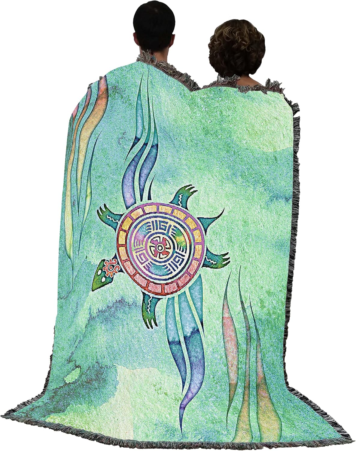 Pure Country Weavers Painted Turtle Blanket by Laurie Prindle - Animal Spirit Totems Gift Tapestry Throw Woven from Cotton - Made in the USA (72x54)