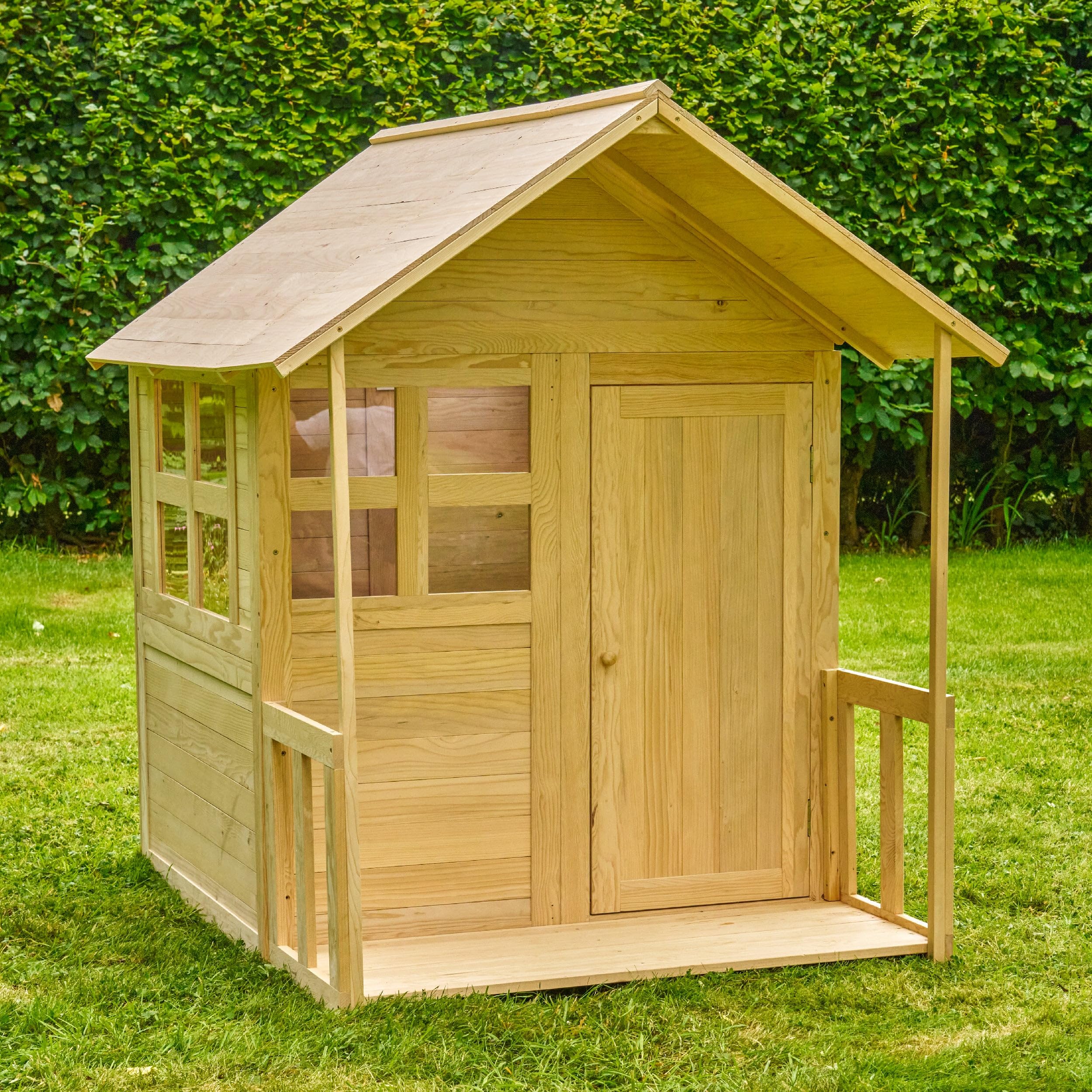 TP Playhouse drewniany zestaw werandy, drewno z certyfikatem FSC, łatwe do zbudowania, rozszerza przestrzeń do zabawy, pasuje do domku zabaw TP Buttercup, zabawa na świeżym powietrzu dla dzieci od 2