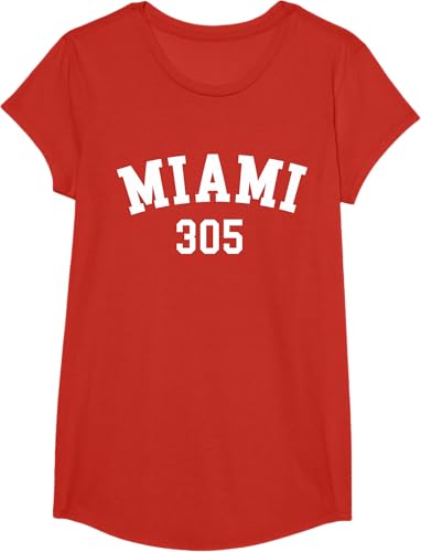 Miniatura 9 de Miami 305 USA American College Font T-Shirt Negro,Azul Marino,Azul Pastel,Arándano,Rojo,Plateado,Hierba,Verde Kelly,Marrón,Verde Oliva,Jaspeado