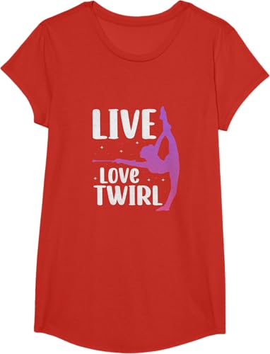 Miniatura 6 de Twirl Baton Twirling Twirler Majorettes T-Shirt Black,Navy Blue,Asphalt Grey,Baby Blue,Cranberry Red,Red,Kelly Green,Brown,Olive Green,Dark Heather