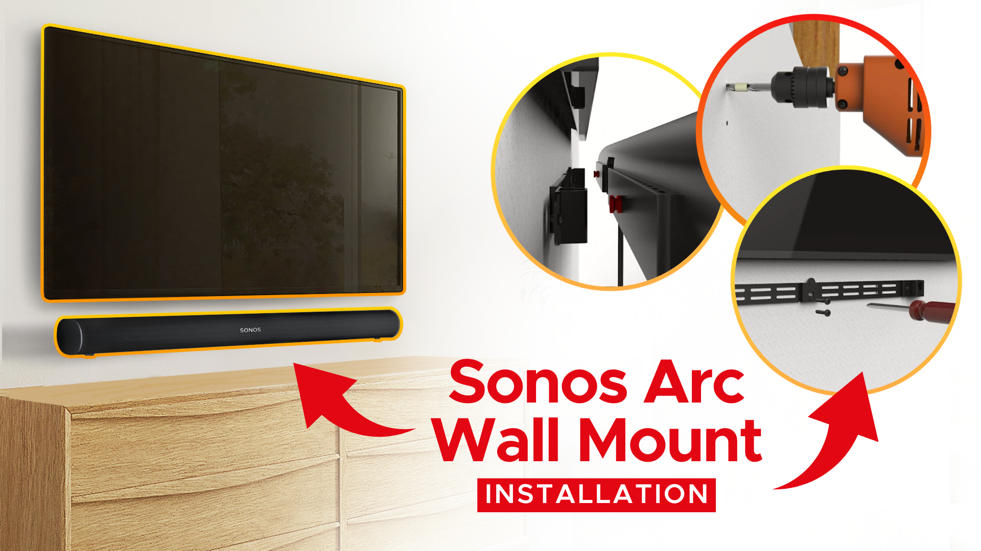 Amazon.com: Sound Bass Arc Wall Mount Bracket, Black