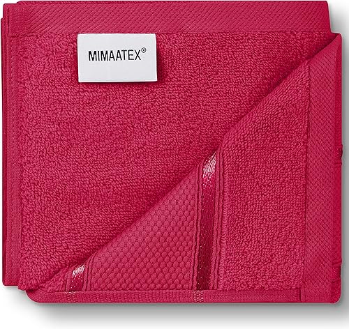 Miniatura 2 de Juego de 6 toallas de algodón de fibra larga ultra suave Zero Twist, el juego incluye 2 toallas de baño, 2 manos y 2 paños de lavado (borgoña)