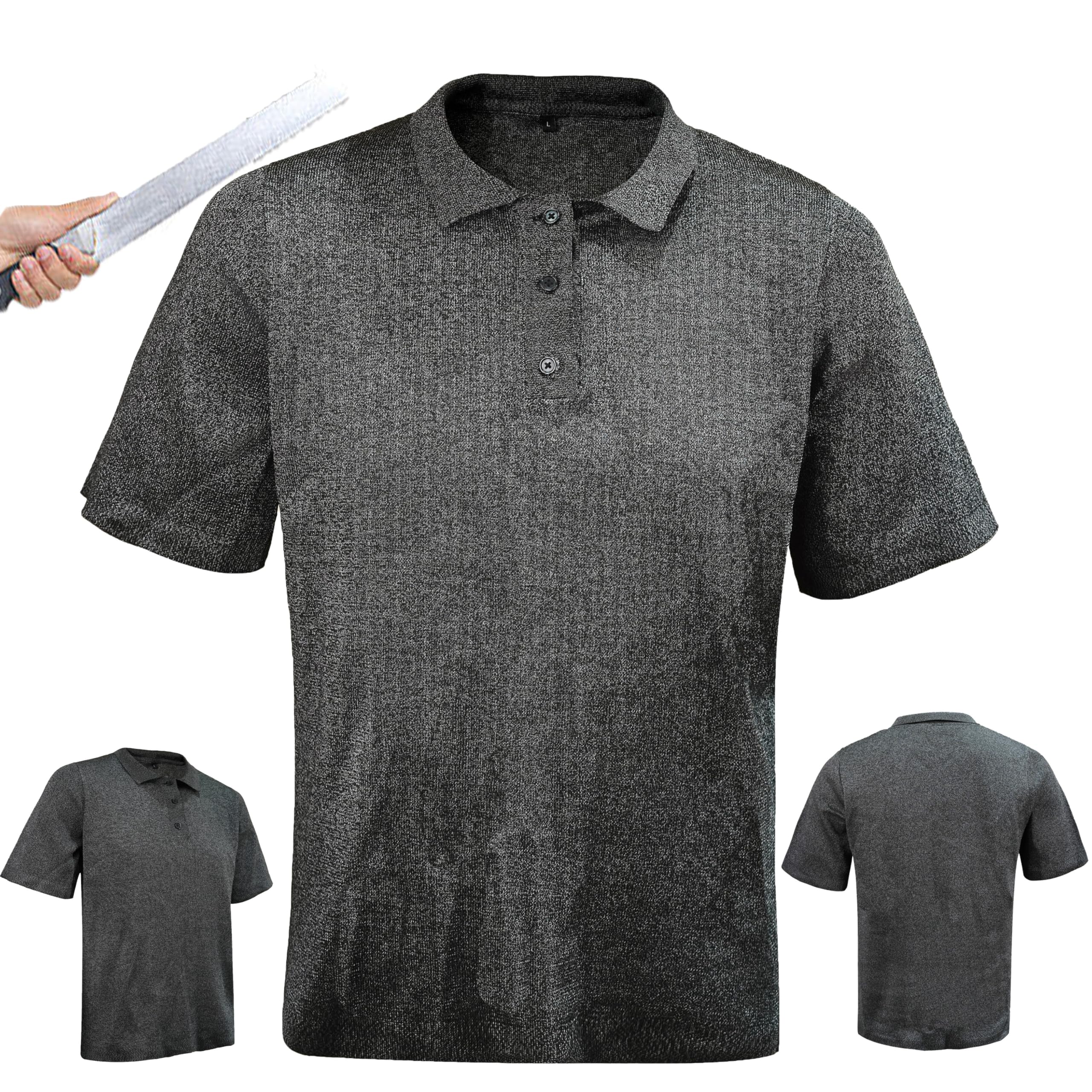 Listarsw Grey Cut-Proof And Stab-Proof Clothing, Level 5 Protective T-Shirt, Stab Vests For Security, Stab Proof Vest, Tactical Protective Jacket, Used To Protect Personal Safety -3Xl
