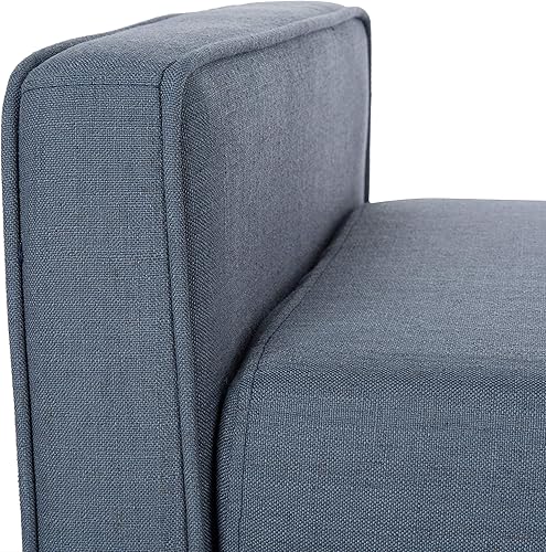 Miniatura 6 de Safavieh Home Henri Banco Mid-Century de 49 pulgadas azul marino y nogal