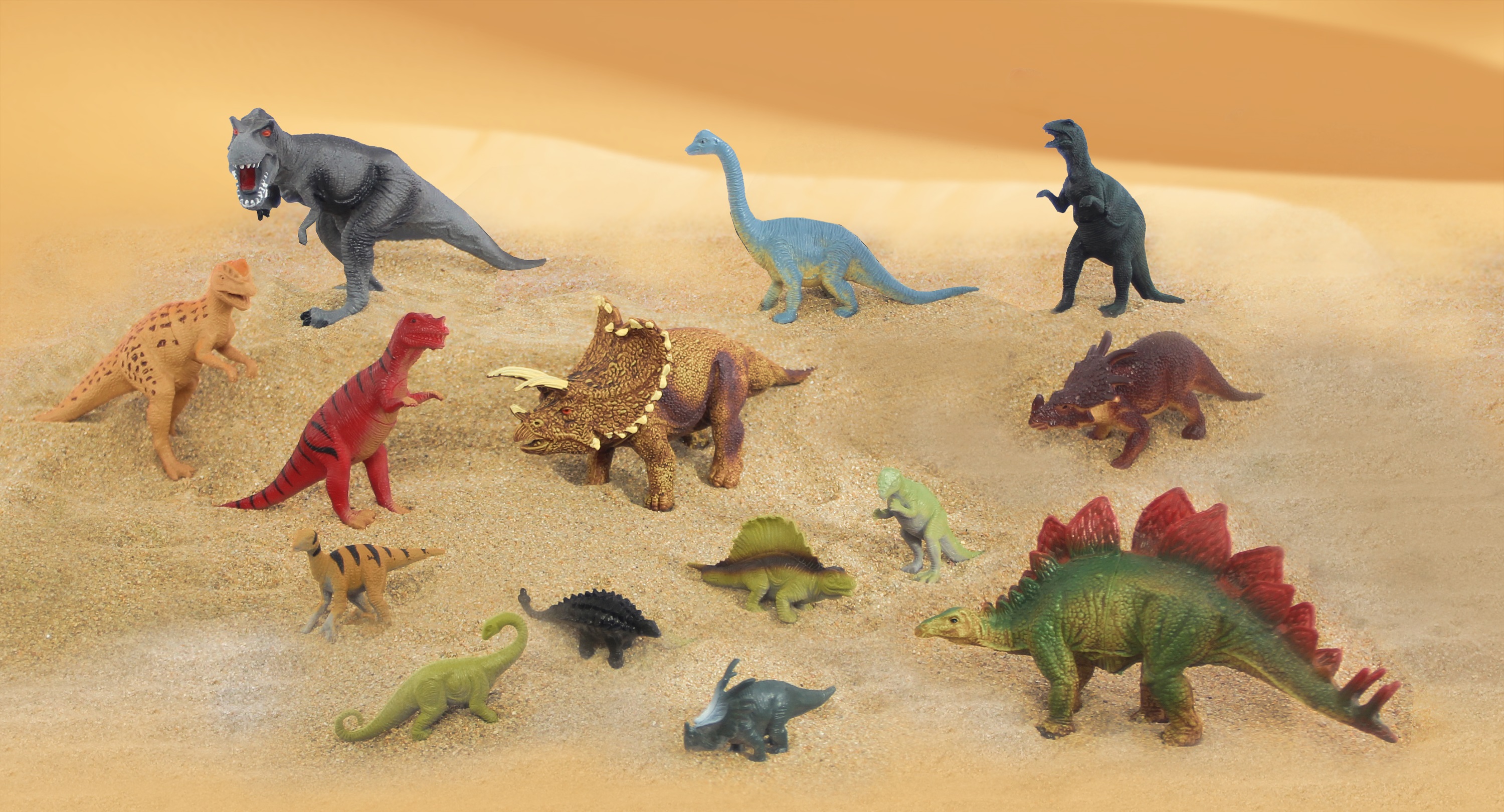 Amazon.com: Animal Planet Valley of Dinosaurs Toy Playset – 14