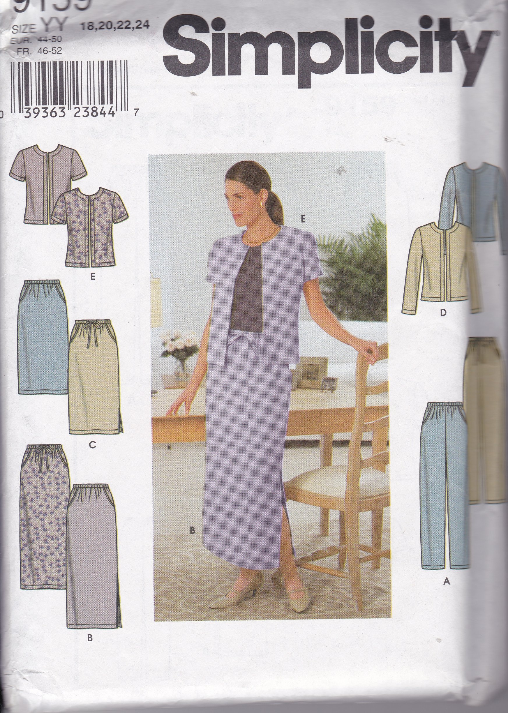 Patron Simplicity 9159YY veste et jupe pour femmes grandes tailles 18-24