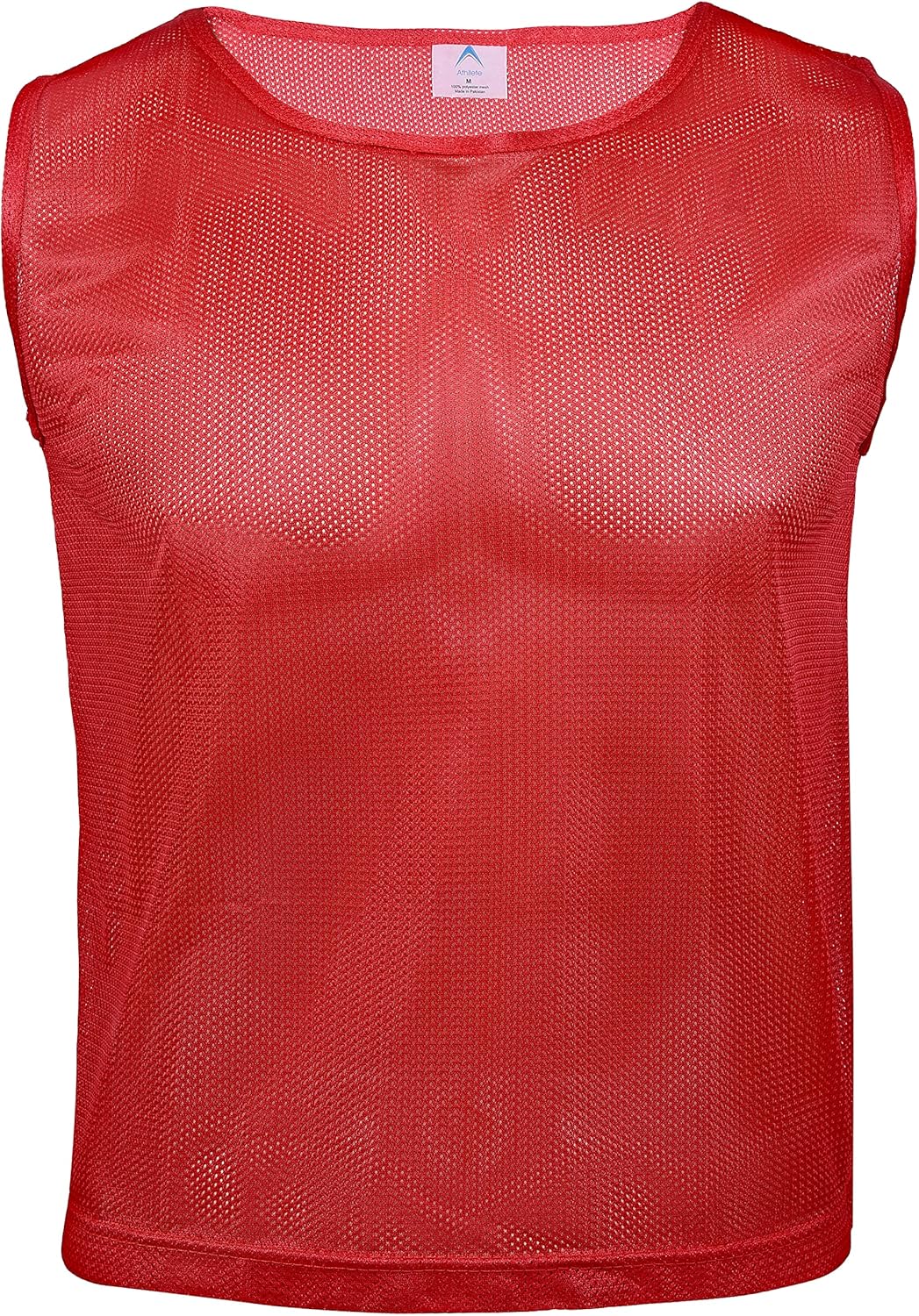 Athllete 12 pcs Duramesh Pinnies/Scrimmage Vest - Kids Youth and Adult Pinnies, Numbered Penny Jerseys for Soccer