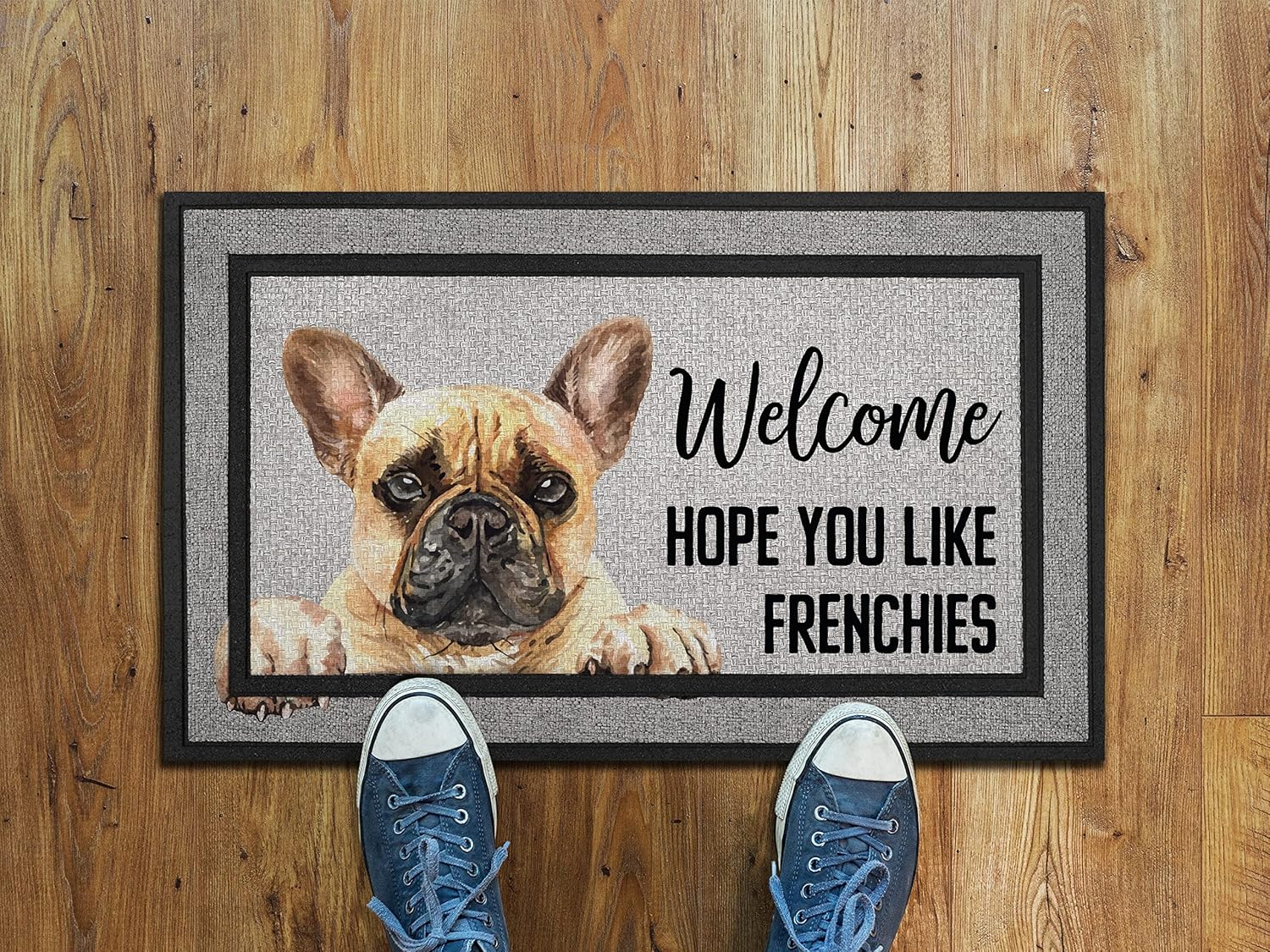 Frenchies Doormat, French Bulldogs Funny Dogs Door Mat