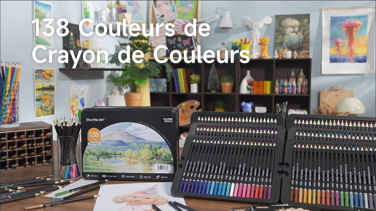 Lot de 180 crayons de couleur professionnels pour coloriage, dessin