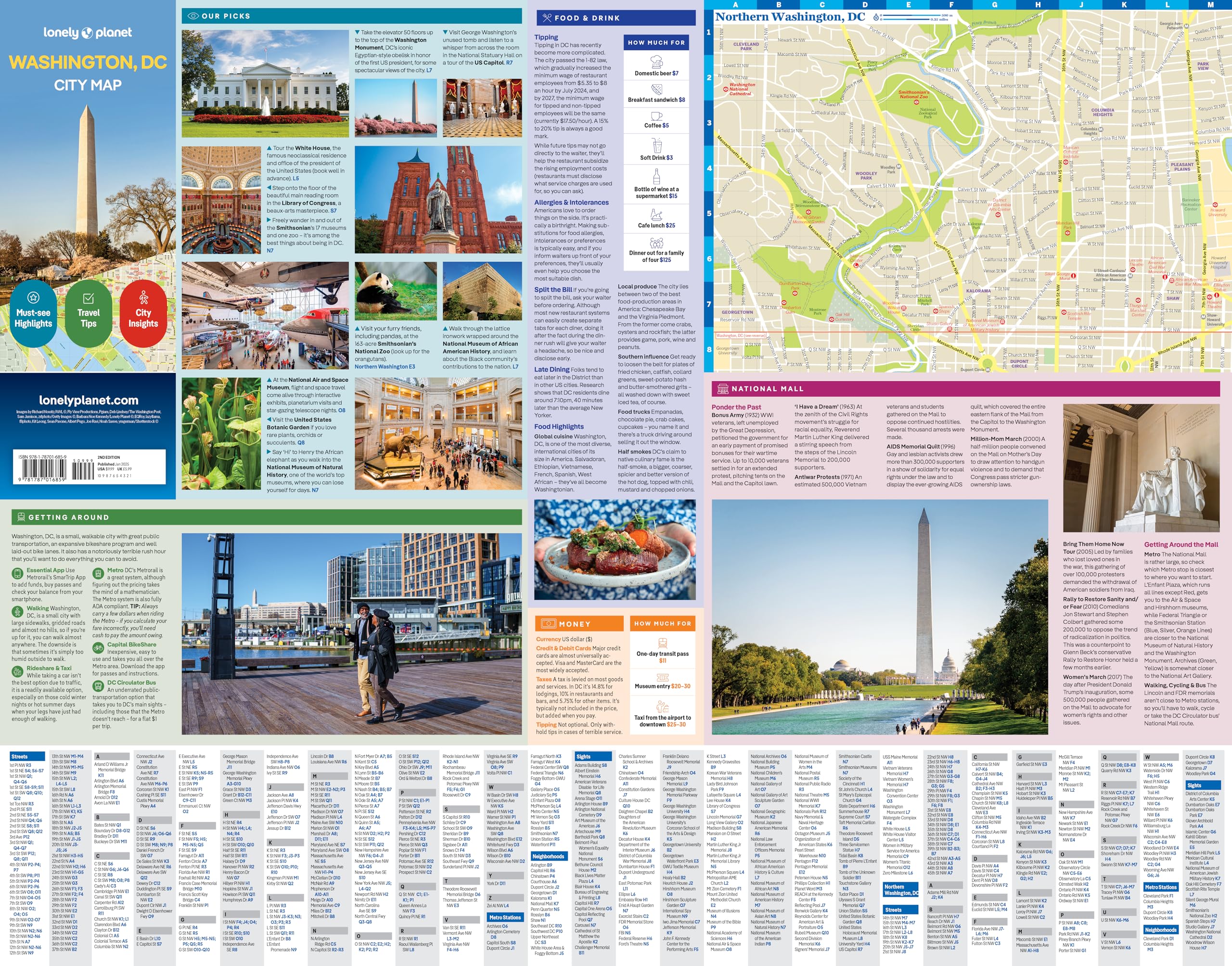 Washington, DC City Map 2ed -anglais-: Durable, Waterproof, Easy-Fold Planning Map with Attractions & Walking Tours
