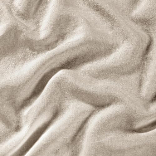 Sijo Stone Washed Organic French Linen Bed Sheet Set, GOTS Certified Organic, Best Cooling Linen Sheet Award by Sleep Foundation, 1 Flat Only (Classic, Full/Queen)