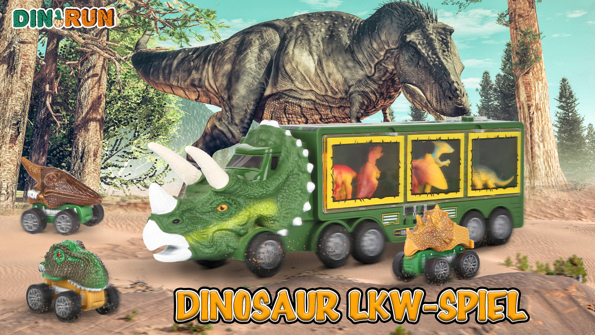 KJIXYUNG Voiture Transformable Dinosaure – Spray Brume, LED, Musique – 2 En 1 – Jouet Antichoc Pour Enfant Dès 3 Ans – Taille 8 X 4.3 X 3.5 Pouces