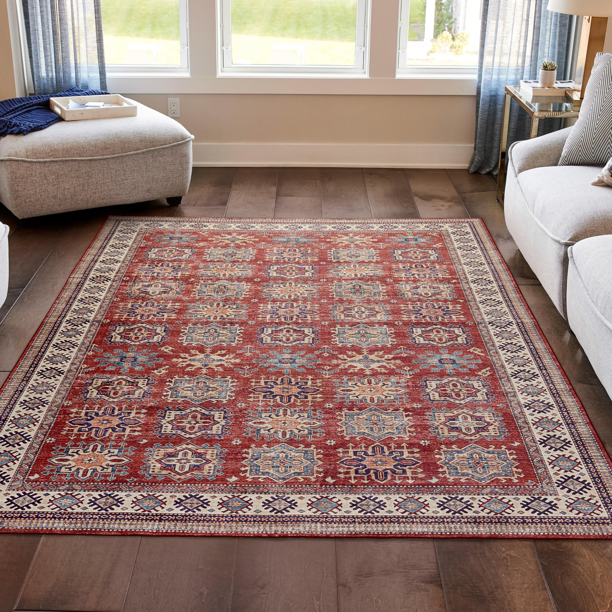 Amazon.com: Wyatt & Ash Red Minot Imagine Printed Chenille 5'3