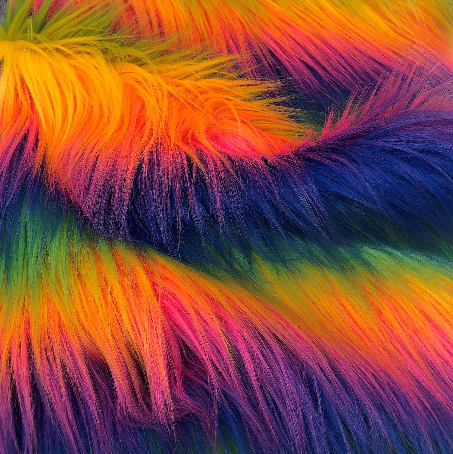 Rainbow Soft Long Hair Faux Fur by Elotex International Fabric
