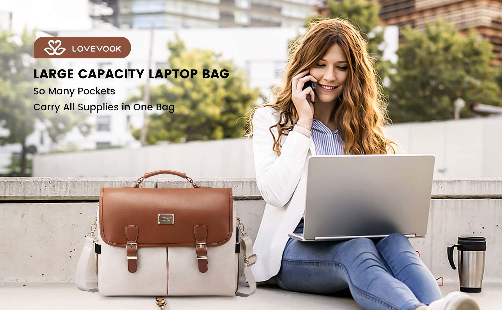 Amazon.com: LOVEVOOK Laptop Bag for Women, 15.6 inch Large