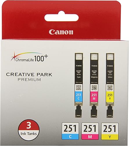 Miniatura 2 de Canon CLI-251 3 Pack Cyan,Magenta,Yellow Ink, Compatible to MX922,MG7520,MG7120,MG6620,MG5620,iP8720,MG6420,MG6320 and MG5420 & CLI-251XL Black Ink