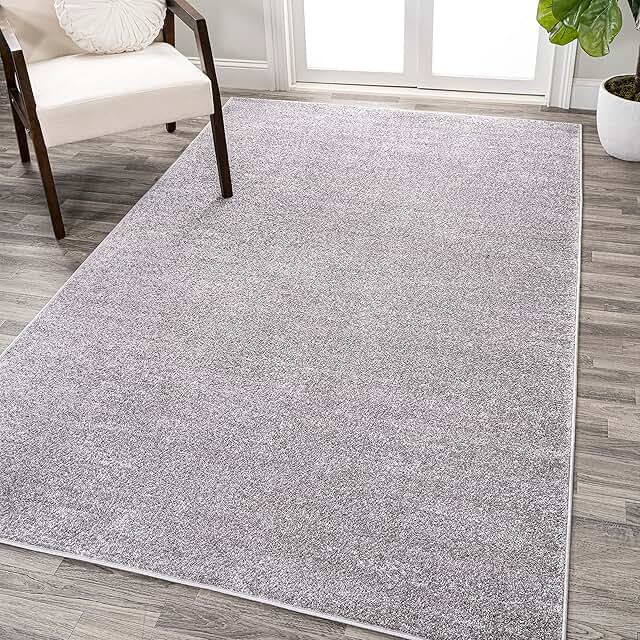 JONATHAN Y Haze Solid Low-Pile Gray Indoor Area Rug 8x10, Coastal,Bohemi...