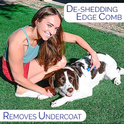 Miniatura 6 de Juego de cepillos para perros 6 en 1 de alta calidad – Cepillos de aseo para perros – Pin de bola y cepillo de cerdas, peine de desengrasado de hoja