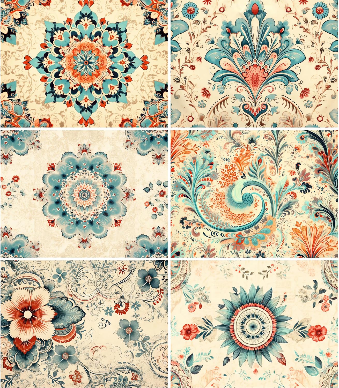 Boho Patterns Rice Papers, 8 x 10.5 inch – Decoupage Paper Design for Furniture, Mixed Media, Cards & Crafts, Decoupage by CRAFT KREATIVELY