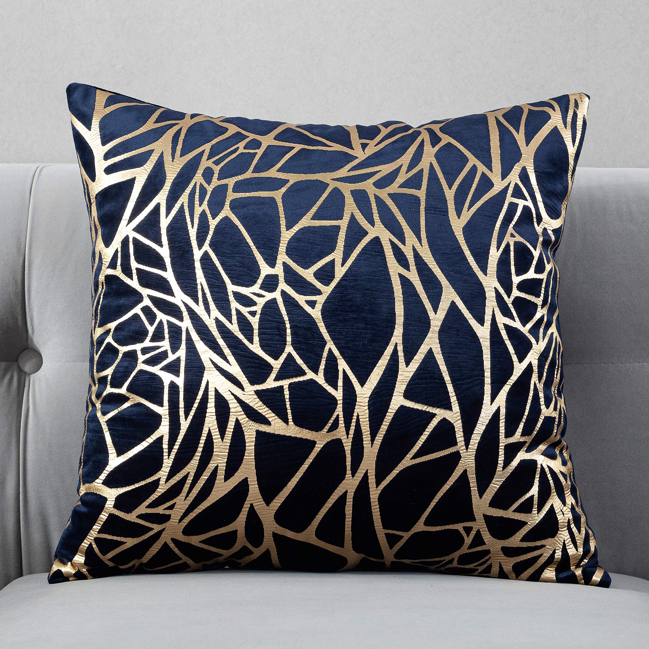 TAOSON Pack of 2,Irregular Abstract Lines Geometric Bronzing Printed Cozy Soft Throw Pillow Cases Cushion Covers Shells for Sofa Couch Bed Home