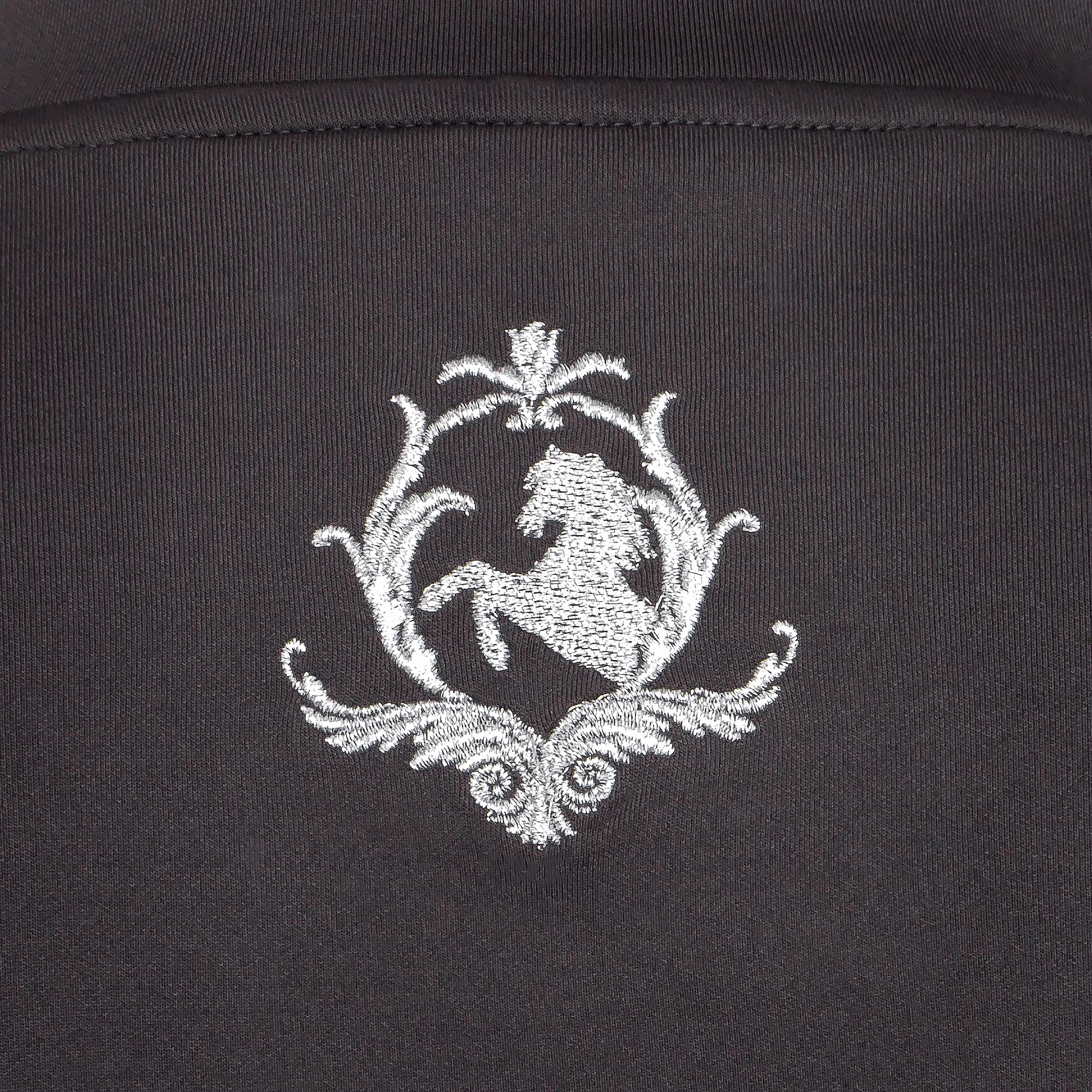 Sweat d’Équitation Femme - Sweat à Manches Longues, Col Montant Confortable, Fermeture Éclair 2-Voies, Poches Zippées, Style Élégant & Liberté de Mouvement - Arianna (Gris, M)
