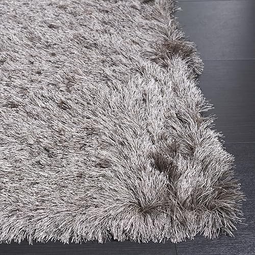 Miniatura 4 de Safavieh Colección Paris Shag, alfombra de poliéster, Polipropileno, Sable