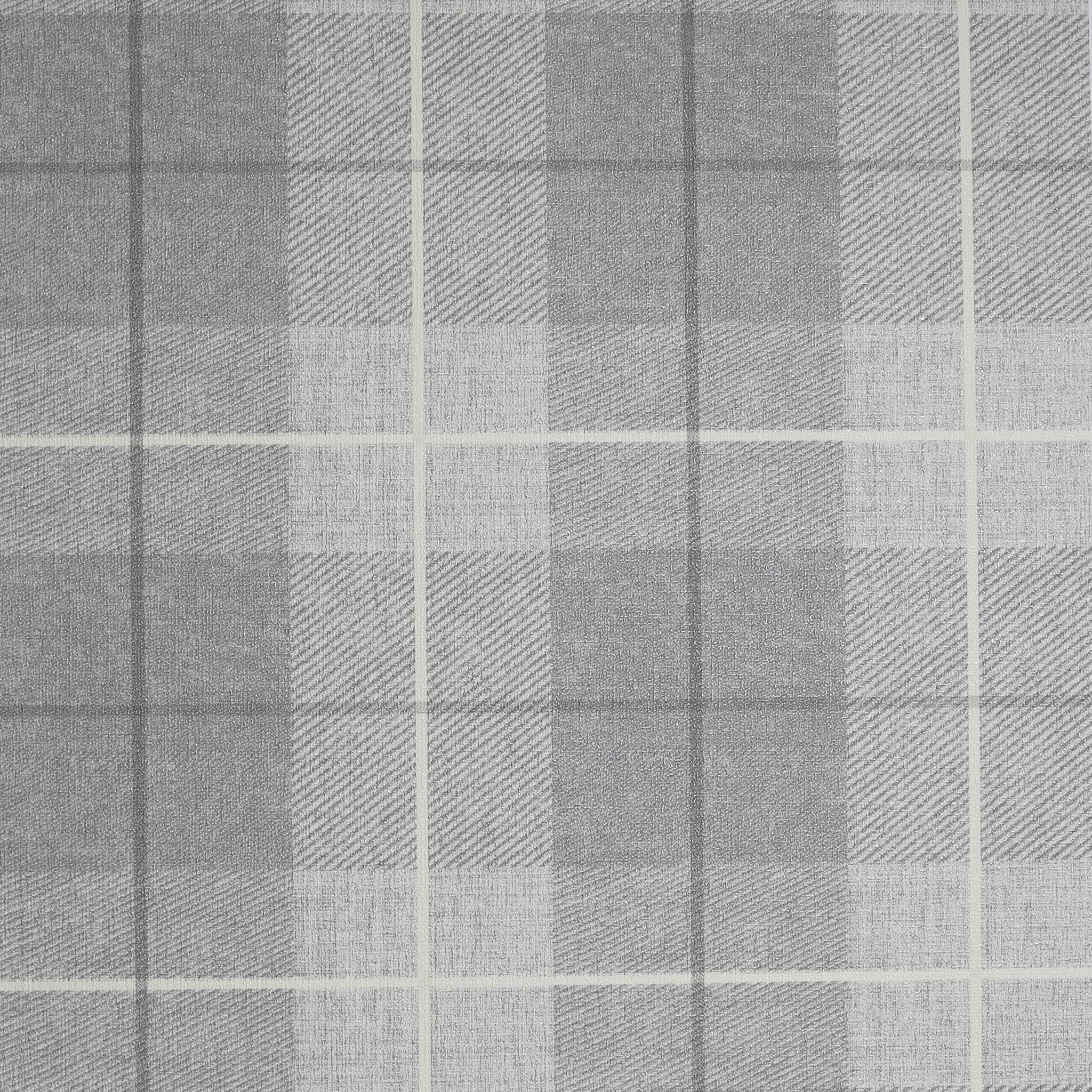 Arthouse (294901 ) Country Tartan Wallpaper Check Hessian Paste The Wall Heavyweight Vinyl Grey