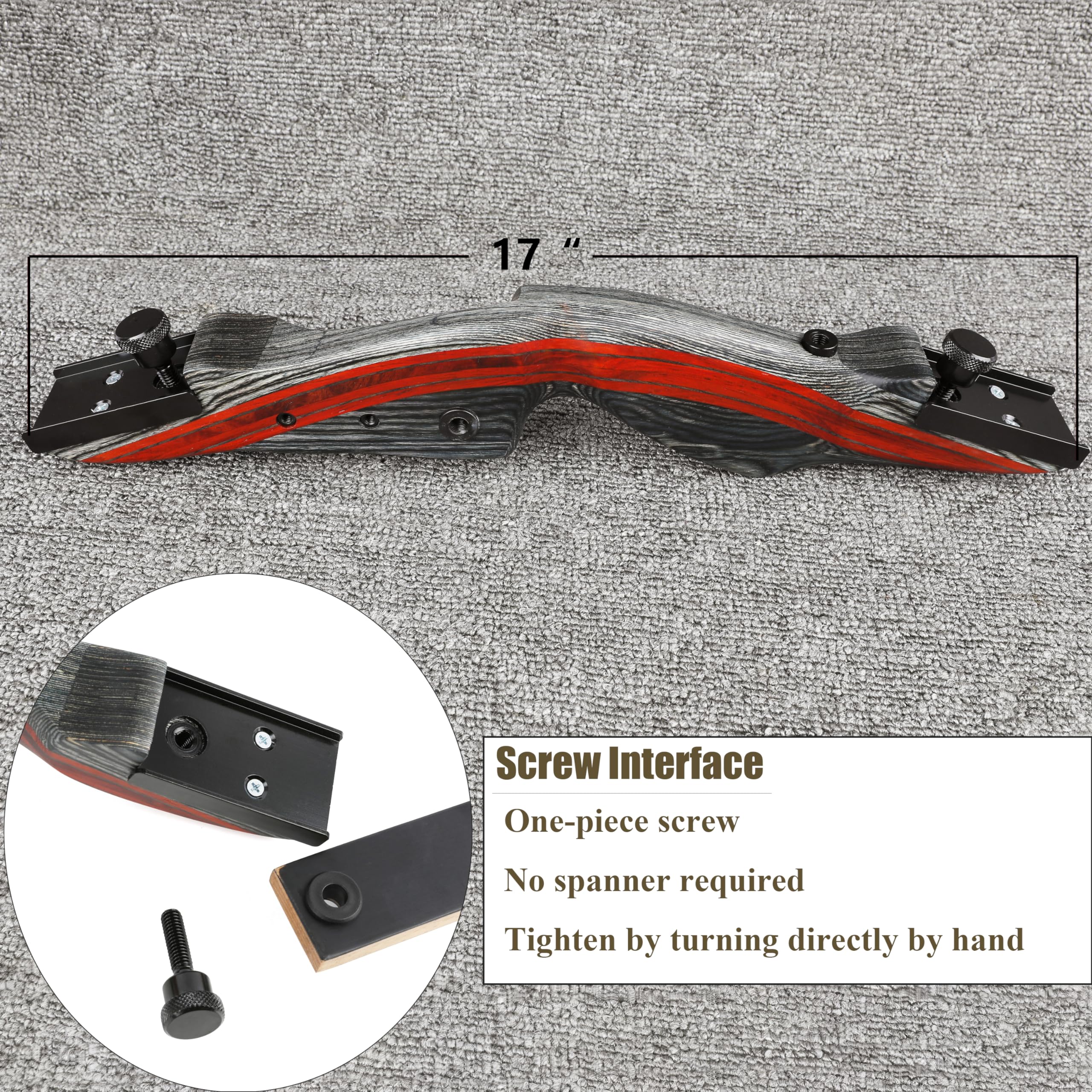 AMEYXGS Takedown Ricurve Bow and Arrow Set 62 pollici Arco da Caccia Tiro con L'arco con Frecce in Carbonio Accessori per Adulti 20-50 lbs Arco Tradizionale in Legno