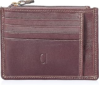 Alfa Leather Co. Leather Top-Zip Credit Card Holder for Men