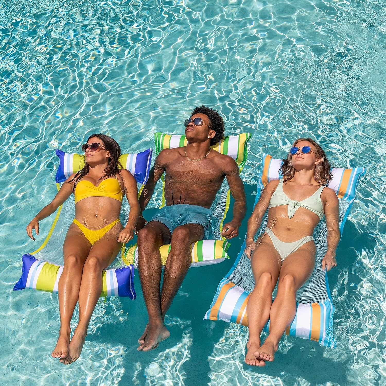 Sloosh 3 Pack Inflatable Pool Hammock Floats
