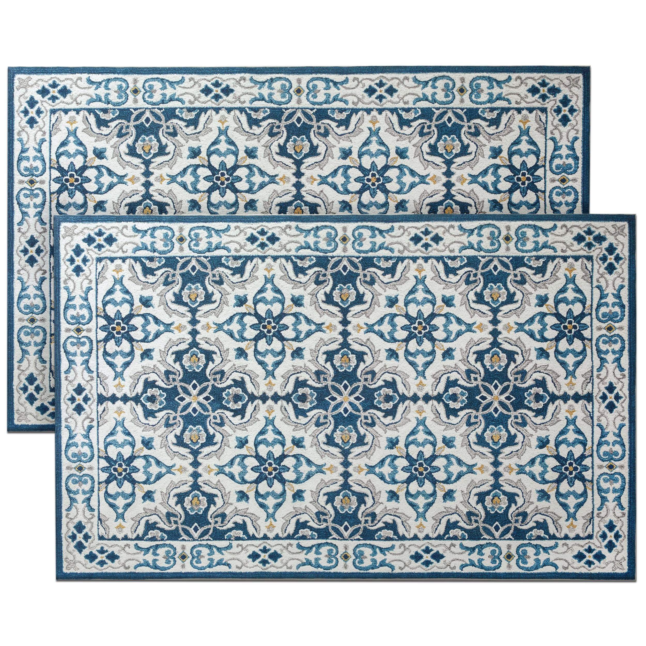 Hafaa Door mat 60x110 cm 2 Pack Indoor Outdoor Doormats Non Slip - Super Soft Heavy Duty Kitchen Floor Mat Dirt Trapper Entrance Mat, Luna