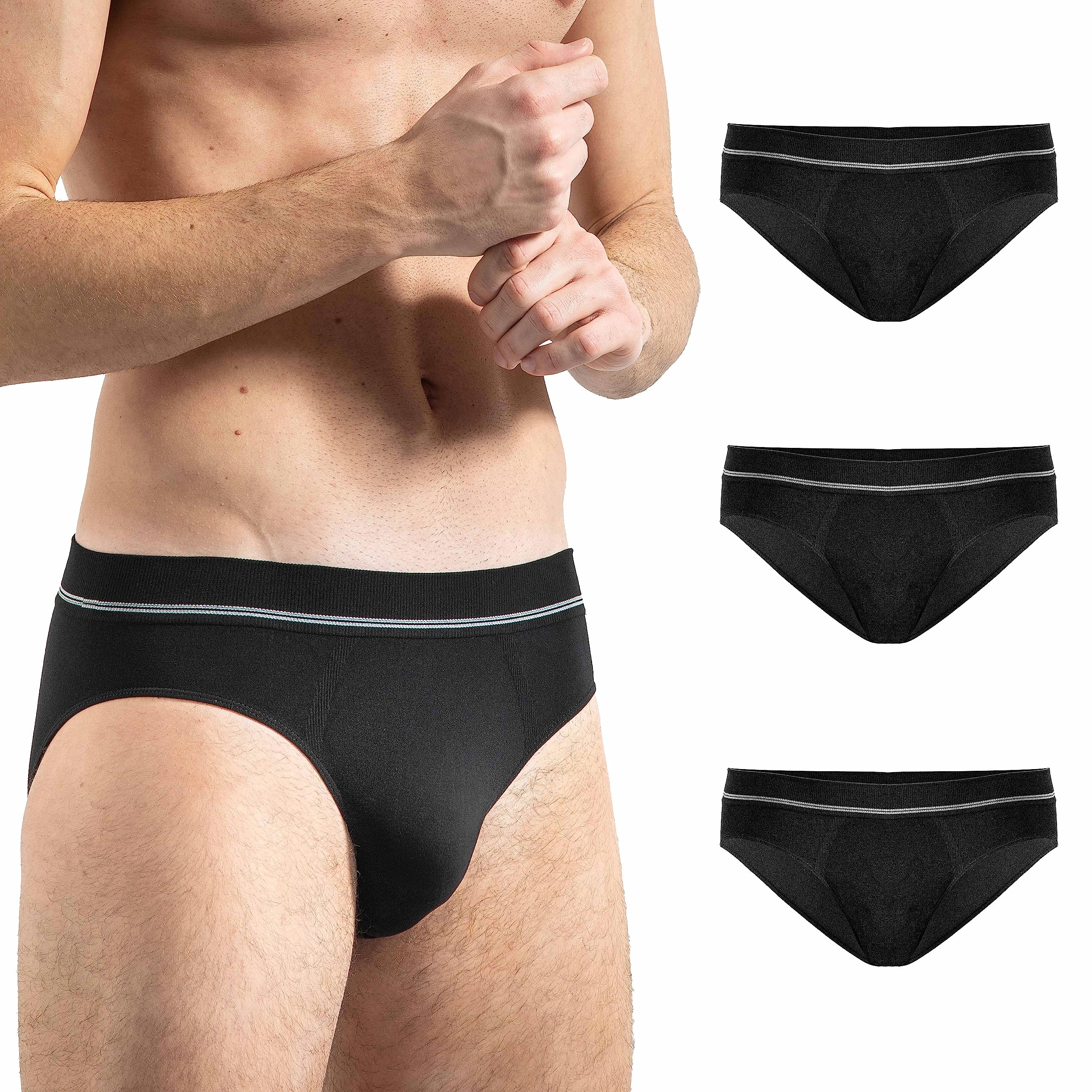 Risalti Mens Briefs Microfibre 3 Pcs - Breathable Mens Briefs Underwear, Underwear Man Softer Than Cotton Briefs, Seamless Briefs Men, Mens Activewear Slip - Made In Italy