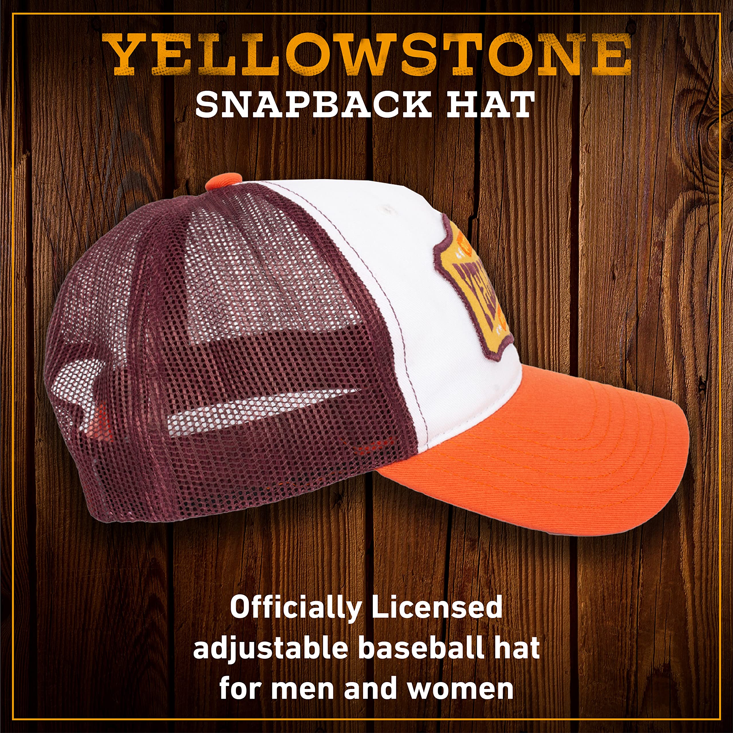 Concept One Yellowstone Trucker Hat, Mesh Adjustable Snapback Baseball Cap with Curved Brim - Gorra de béisbol Unisex Adulto