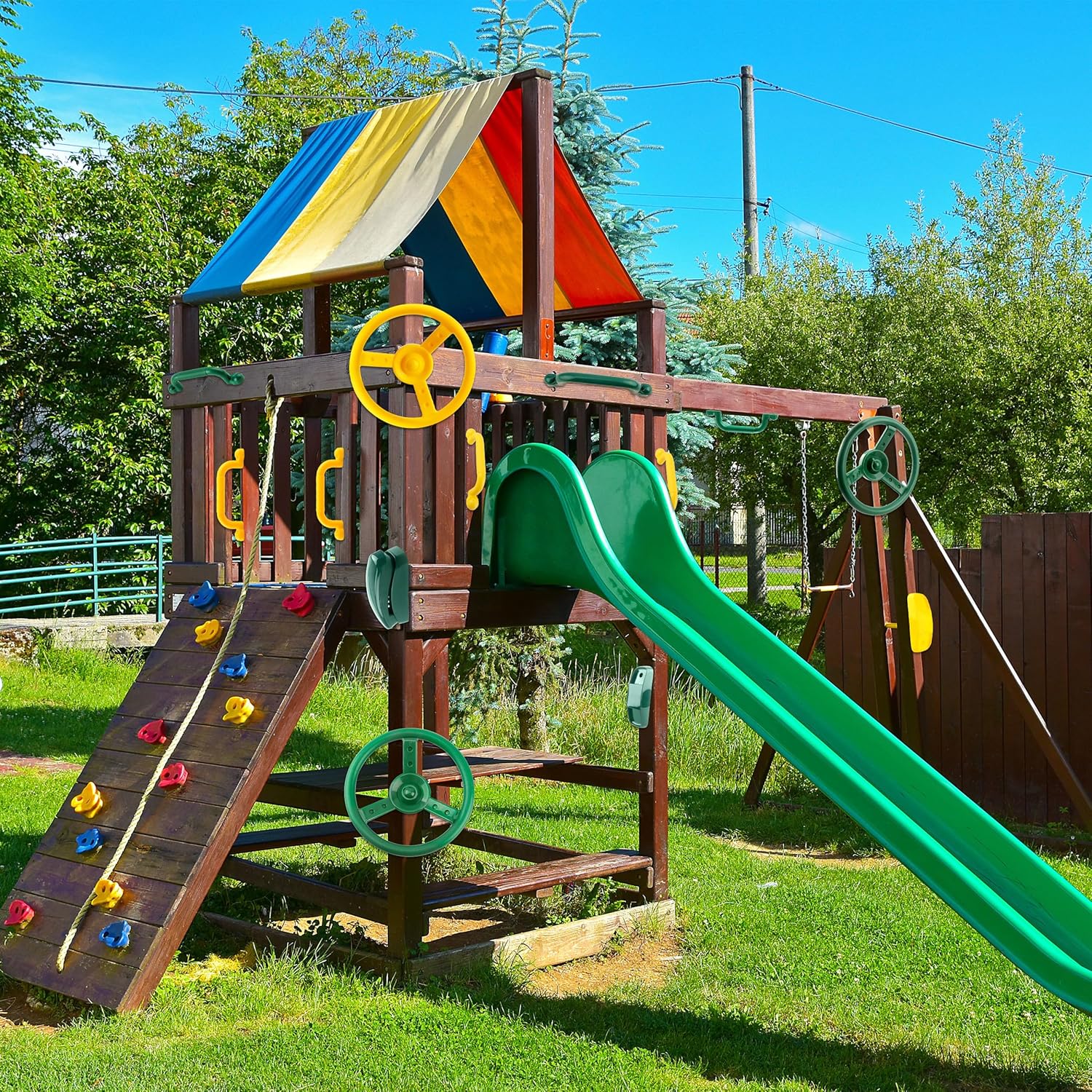 6 Pack Plastic Swingset Ship Wheel Playground Steering Wheel Steering Wheel Toys for Kids Boys Girls Playhouse Treehouse Playground