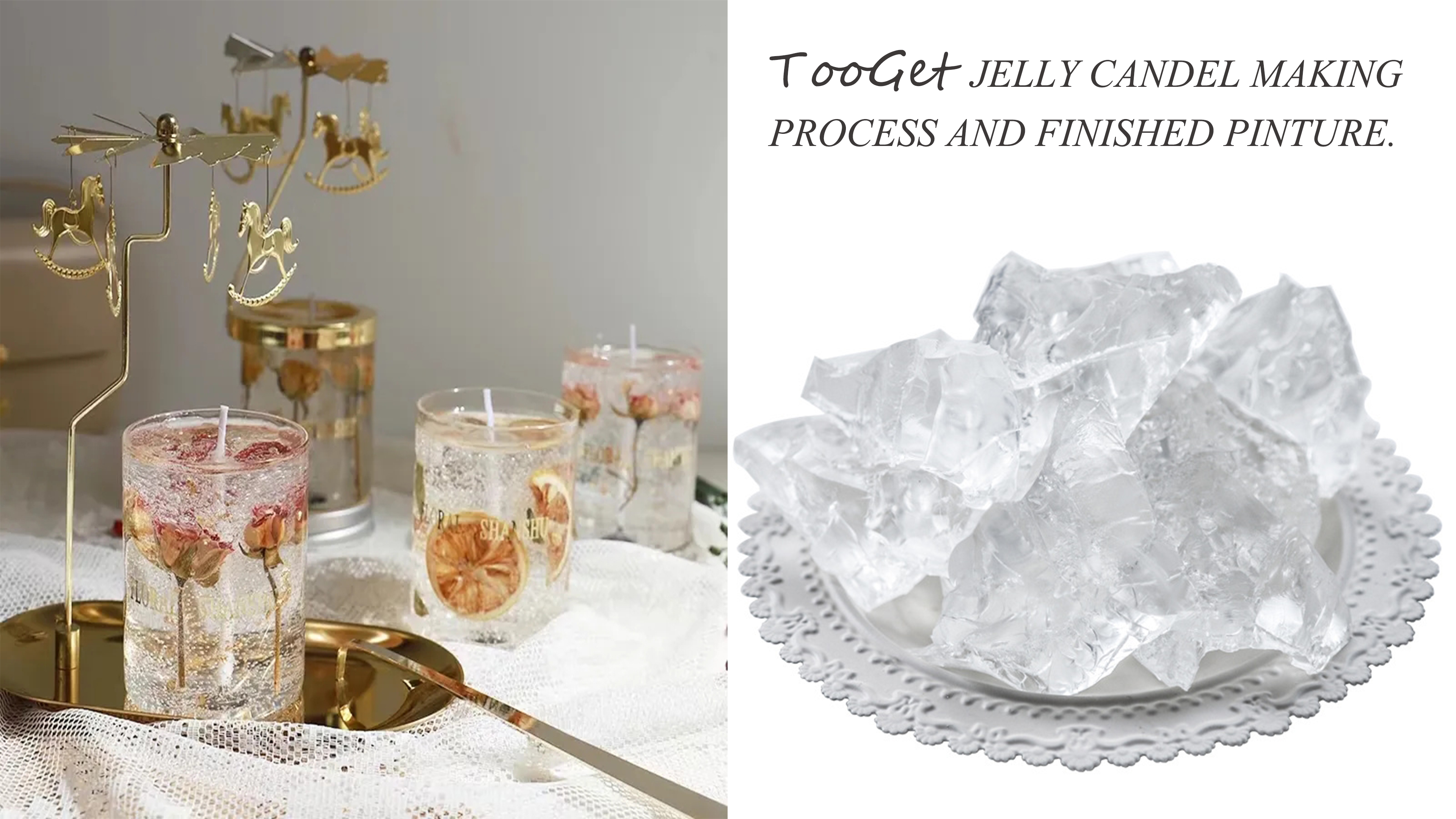 TooGet Hochwertige Transparente Gelee Wachs DIY Kerze Machen Gel Wachs Handgefertigte Material Crystal Gel Kerze für Kerzenherstellung und Handwerk duftenden Wachskerzen Zubehör